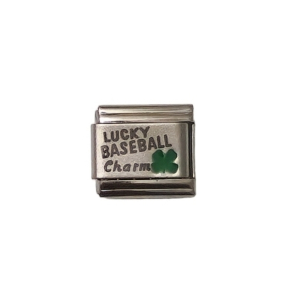 Italian Charmlink‎ Lucky Baseball Charm🍀 for Charm Bracelet 9mm